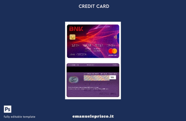 modello di carta mastercard bancaria BNK in stile verificato della Corea del Sud